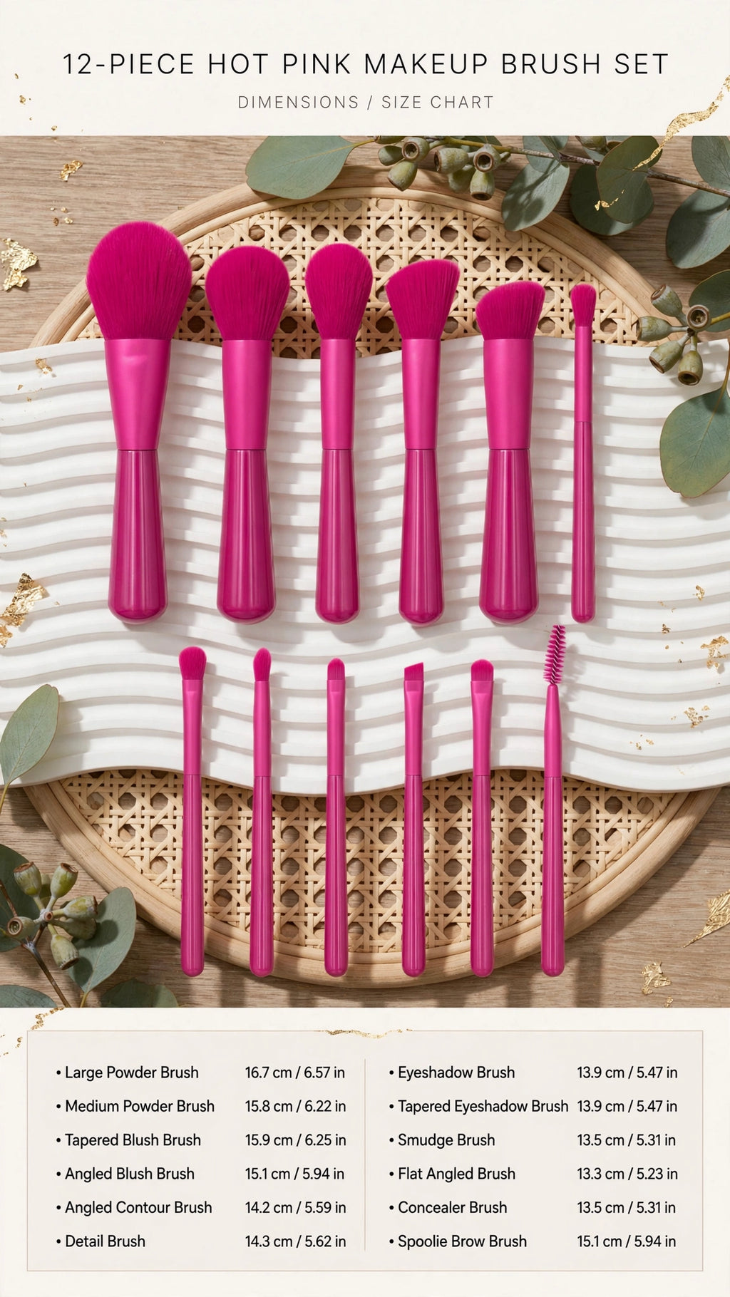 12pcs Professional Makeup Brush Set – Super Soft Fibre with Fashionable Handle