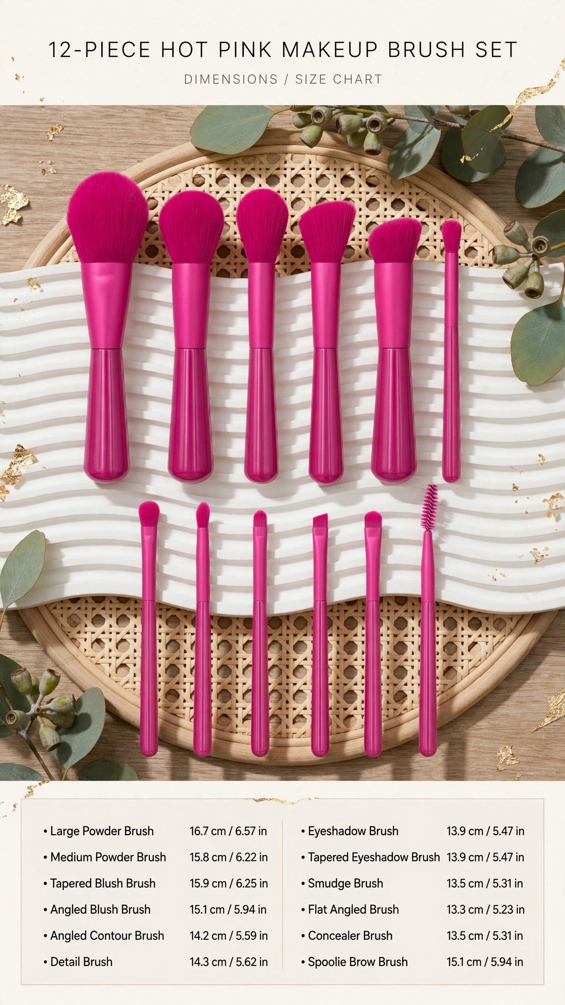 12pcs Professional Makeup Brush Set – Super Soft Fibre with Fashionable Handle