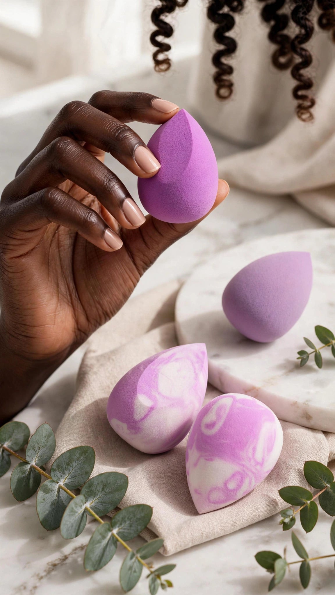 4-Piece Egg-Shaped Makeup Sponge Set – Wet & Dry Use, Foundation, Concealer & Powder