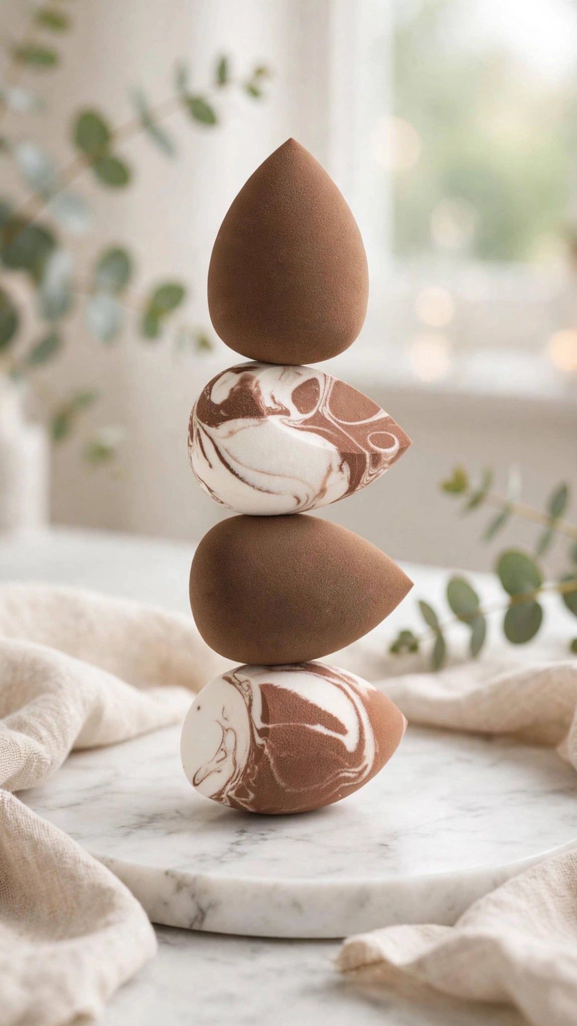 4-Piece Egg-Shaped Makeup Sponge Set – Wet & Dry Use, Foundation, Concealer & Powder