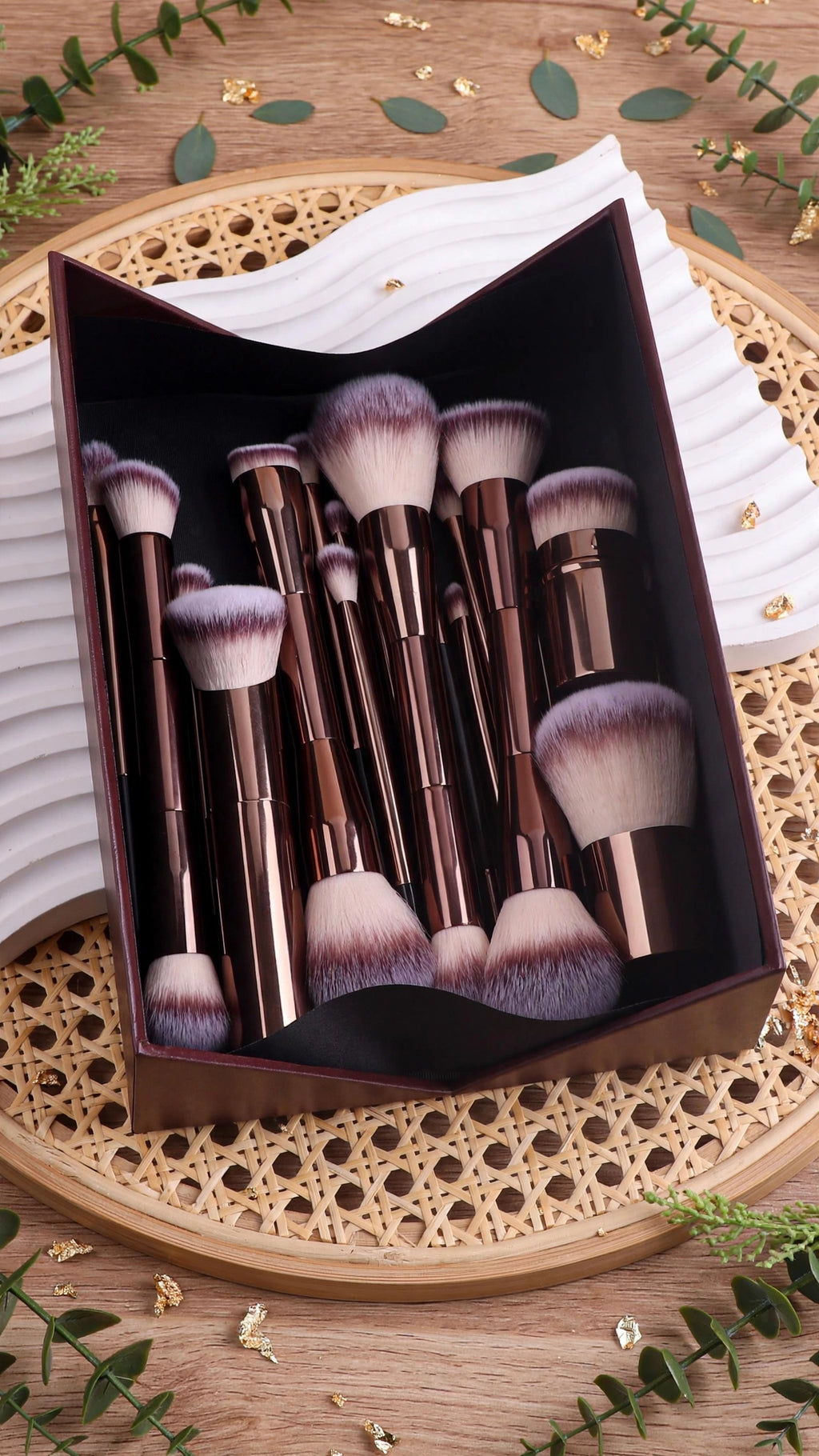 21pcs Professional Dual-Ended Makeup Brush Set with Storage Box