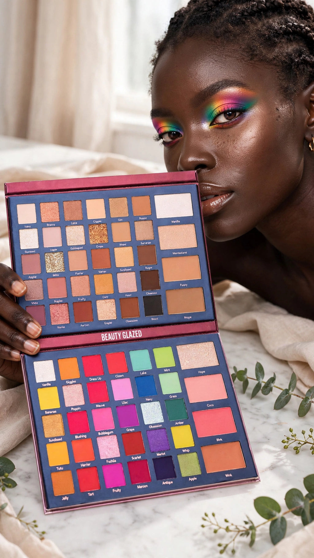 68-Colour Matte & Shimmer Eyeshadow Palette – High Pigment, Long-Lasting & Waterproof