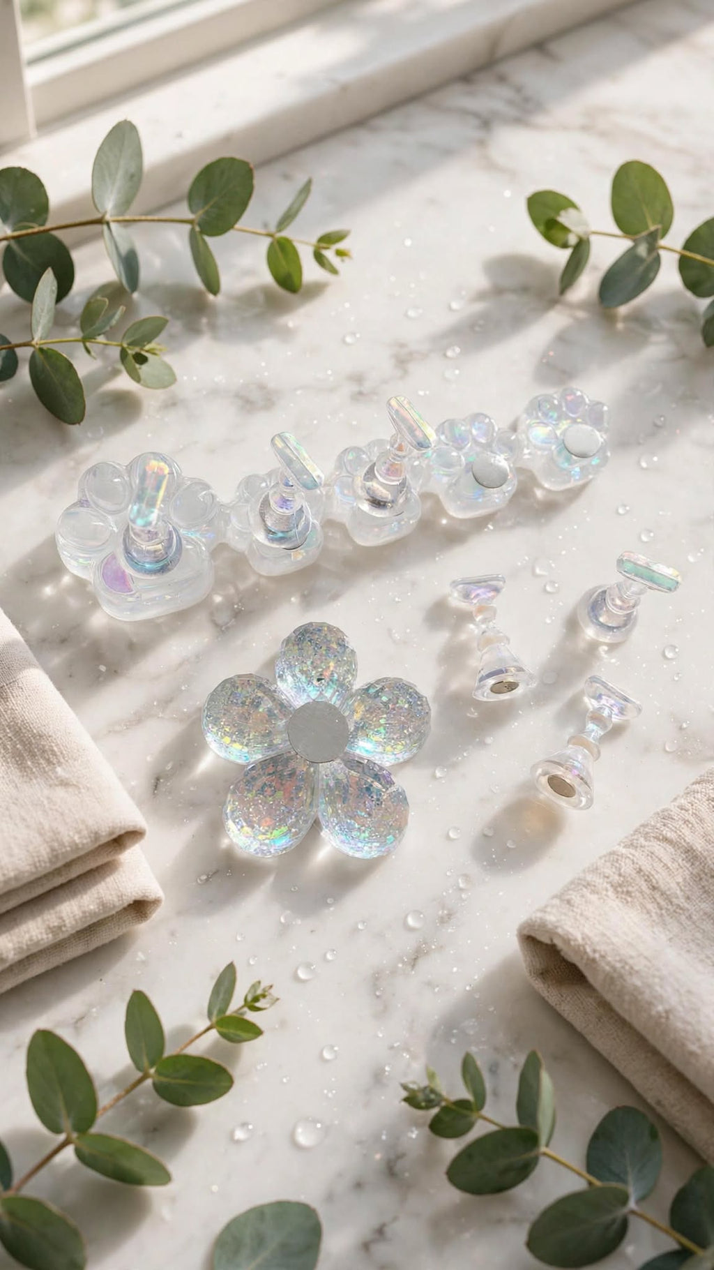 3D Acrylic Aurora Ice Nail Art Stand & Practice Set