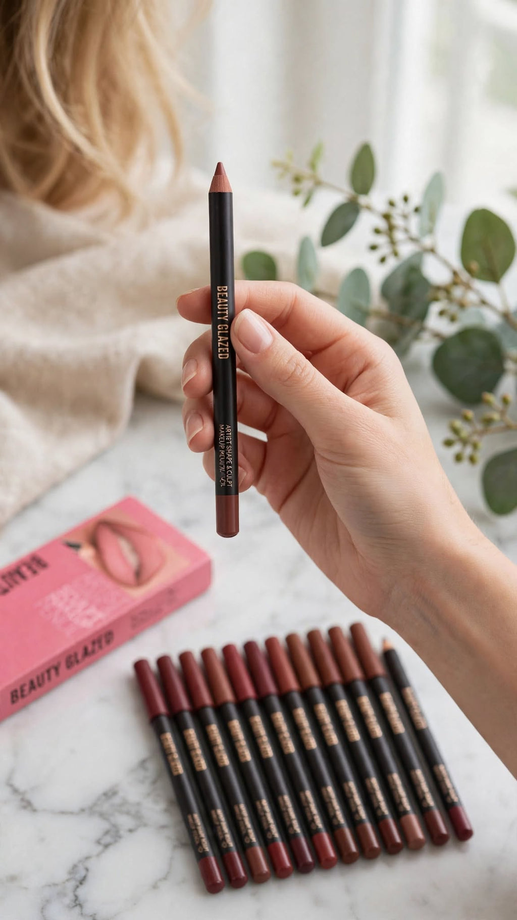 12-Piece Matte Nude Lip Liner Set – Waterproof, Long-Lasting & Smudge-Proof