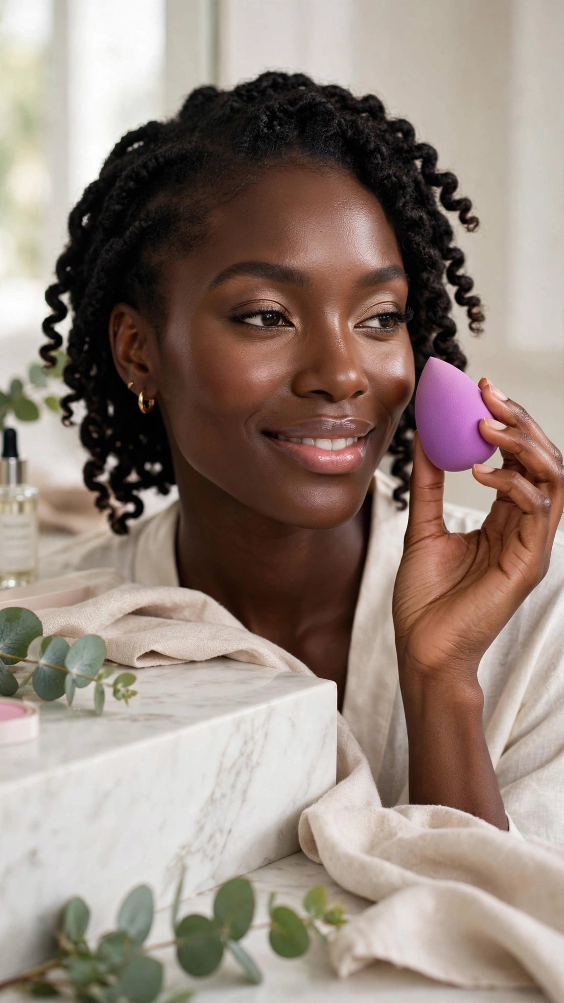 4-Piece Egg-Shaped Makeup Sponge Set – Wet & Dry Use, Foundation, Concealer & Powder