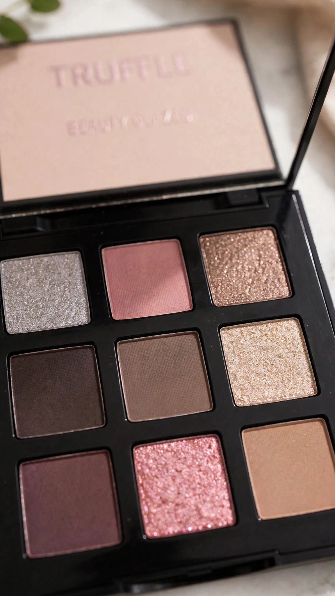 9-Colour Eyeshadow Palette – Matte, Shimmer, Glitter & Cream Textures