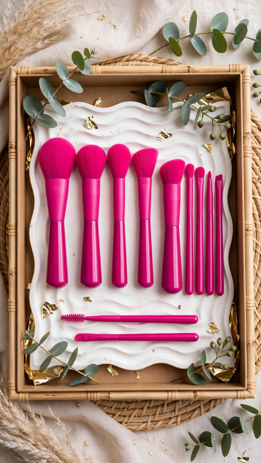 12pcs Professional Makeup Brush Set – Super Soft Fibre with Fashionable Handle