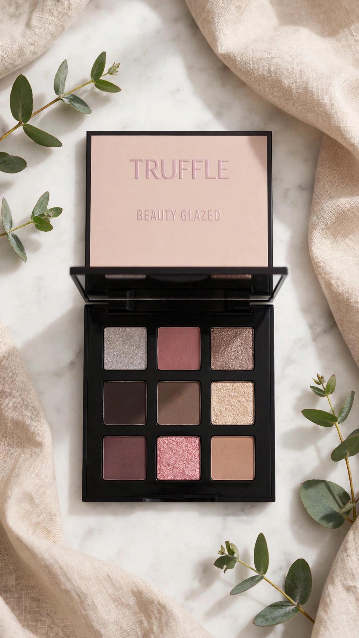 9-Colour Eyeshadow Palette – Matte, Shimmer, Glitter & Cream Textures