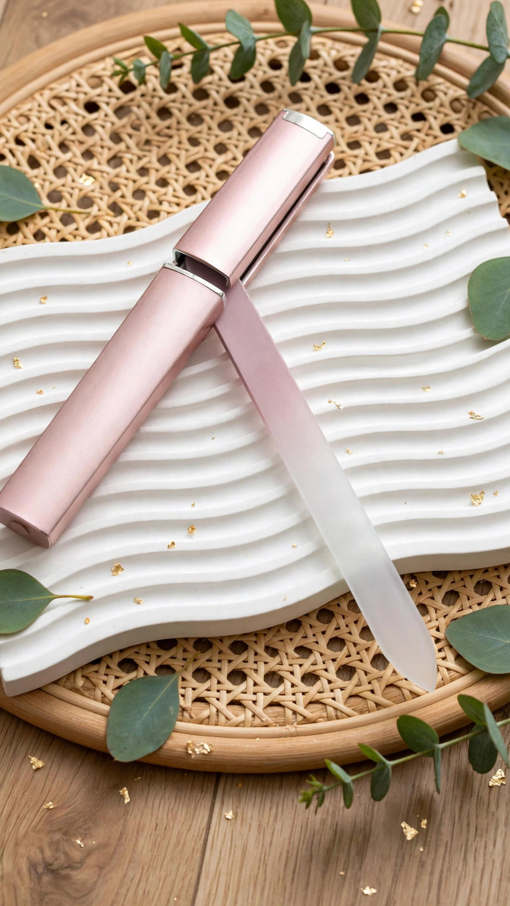 Rose Gold Glass Nail File – Manicure & Pedicure Nail Tool