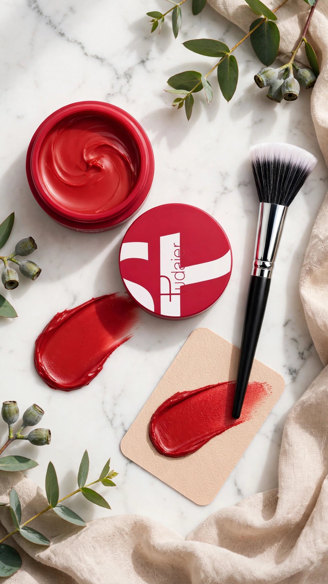 Highly Pigmented Fine Texture Blush with Brush – Waterproof 3D Contour Blush
