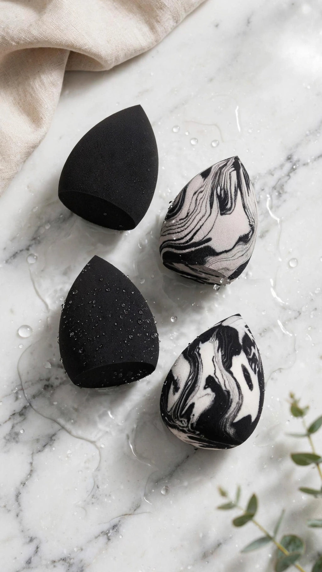 4-Piece Egg-Shaped Makeup Sponge Set – Wet & Dry Use for Foundation & Concealer