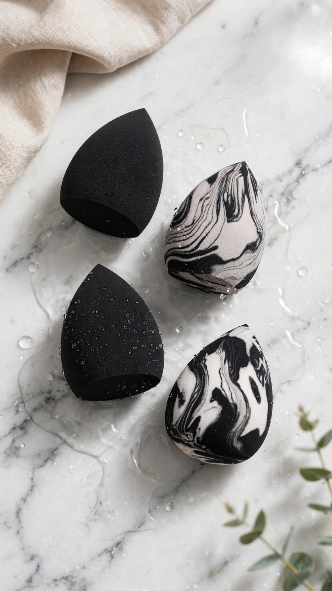 4-Piece Egg-Shaped Makeup Sponge Set – Wet & Dry Use for Foundation & Concealer