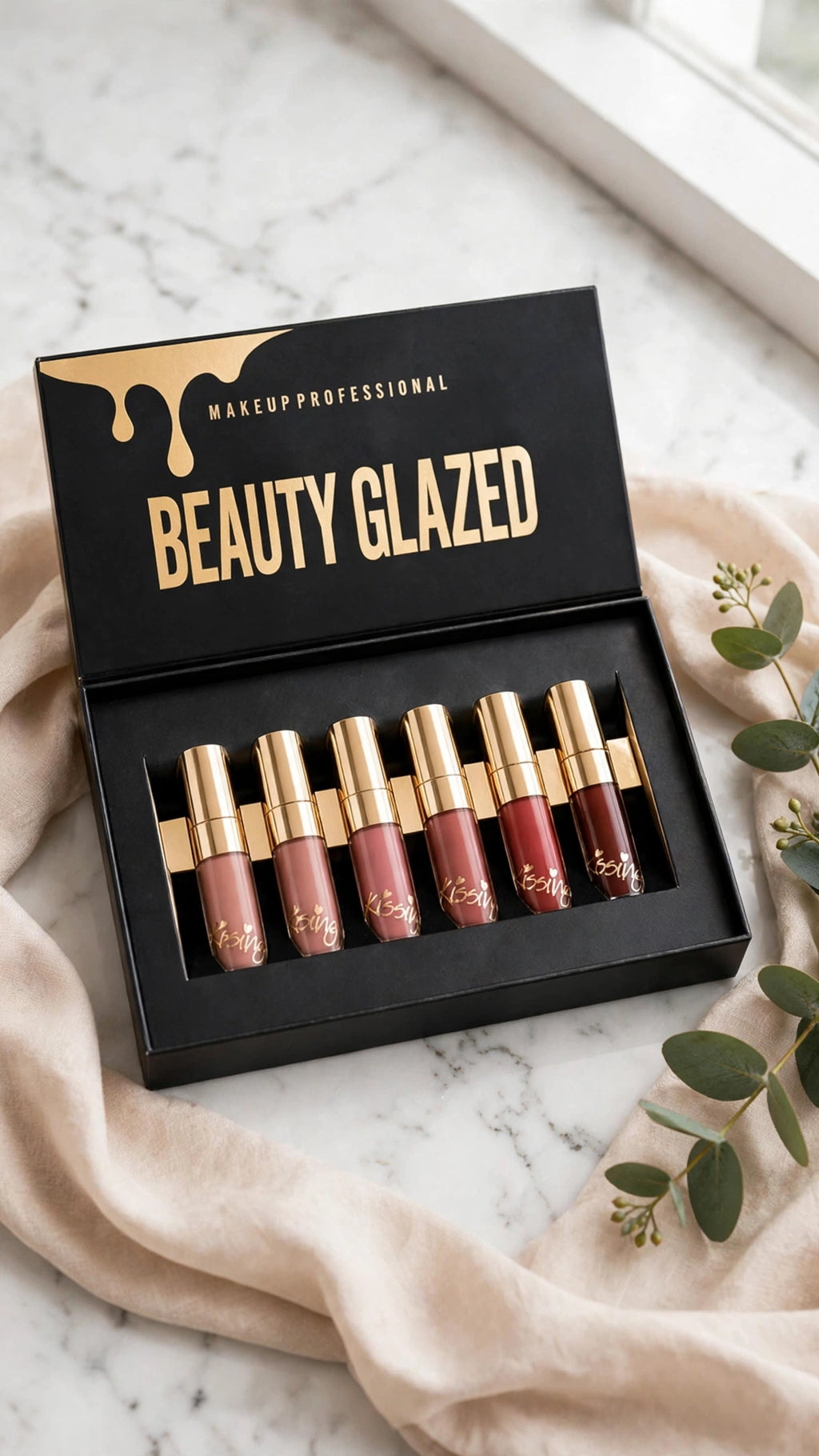 6-Piece Matte Velvet Liquid Lipstick Set – Waterproof Lip Tint & Matte Gloss