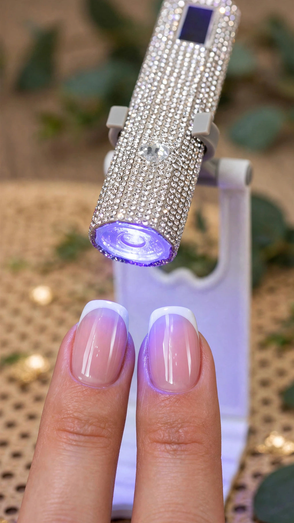 Diamond UV LED Nail Curing Lamp – Mini Portable Wearable Gel Nail Light with Stand