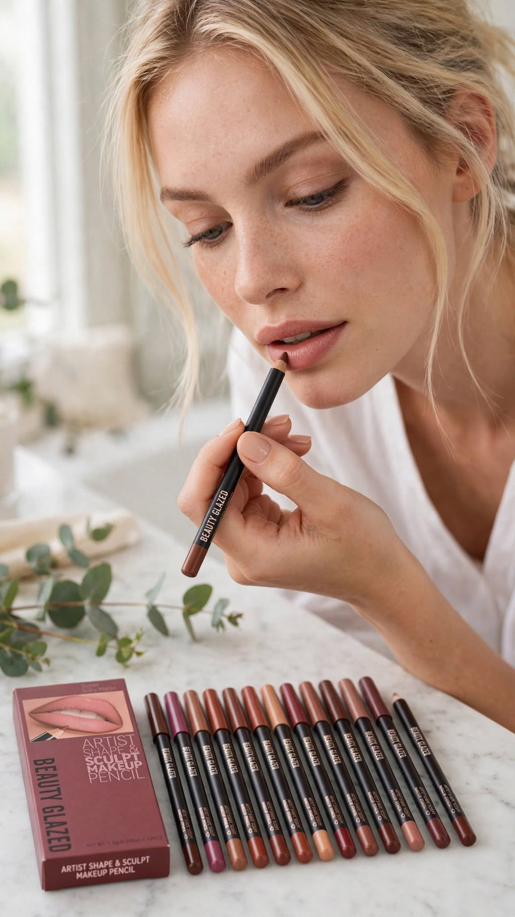 12-Piece Matte Nude Lip Liner Set – Waterproof, Long-Lasting & Smudge-Proof