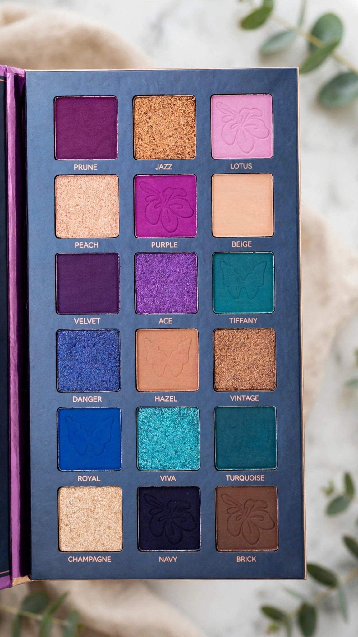 18-Colour Butterfly Eyeshadow Palette – Matte, Pearl & Glitter Shades