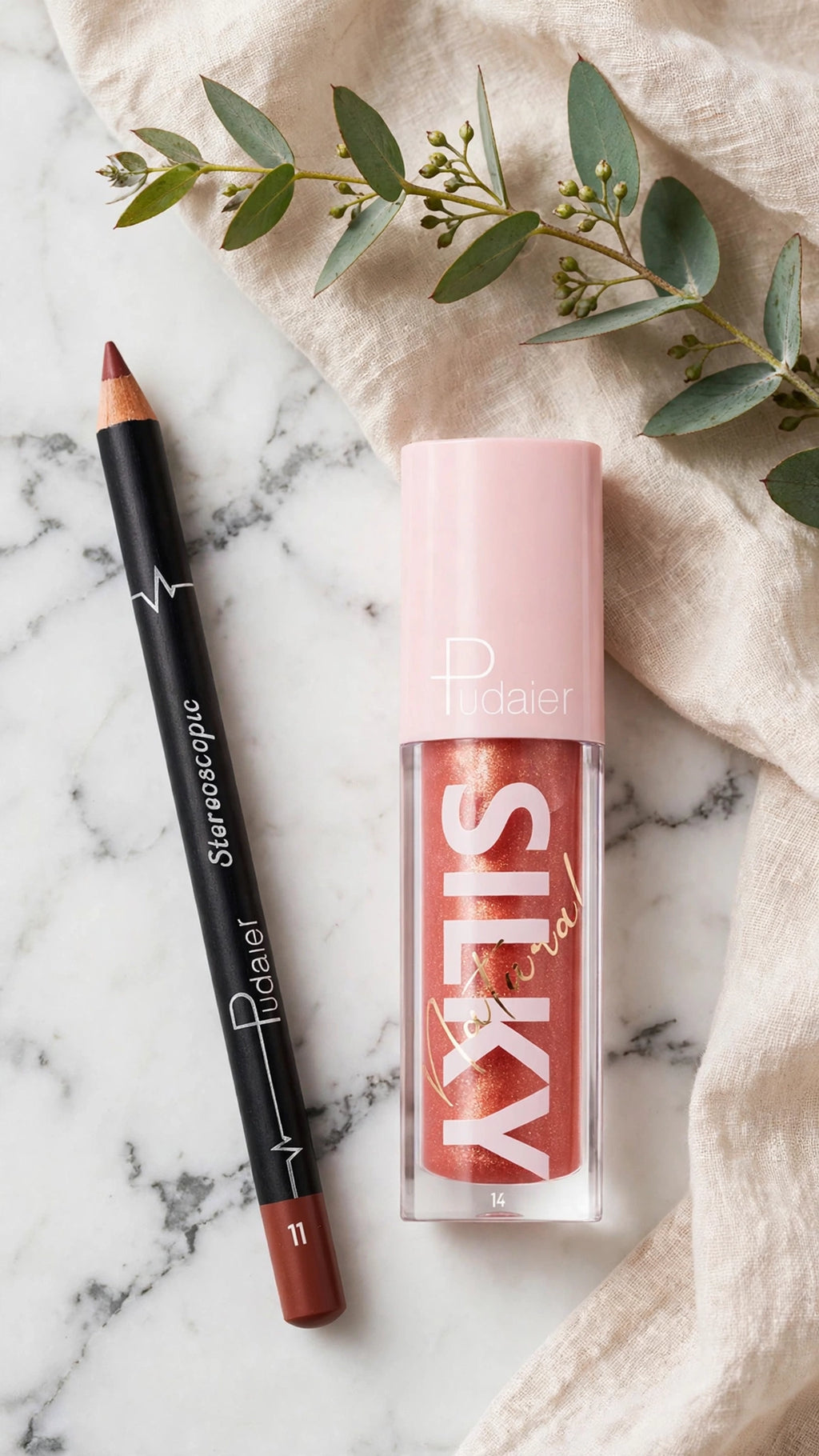 2-in-1 Lip Liner & Lip Gloss Set – Moisturising, Waterproof & Smudge-Proof