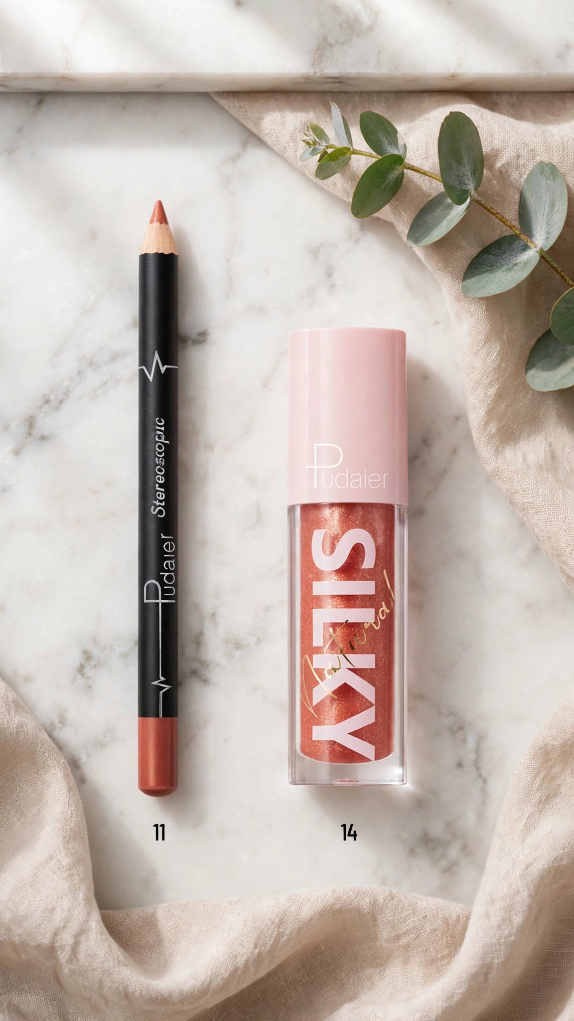 2-in-1 Lip Liner & Lip Gloss Set – Moisturising, Waterproof & Smudge-Proof