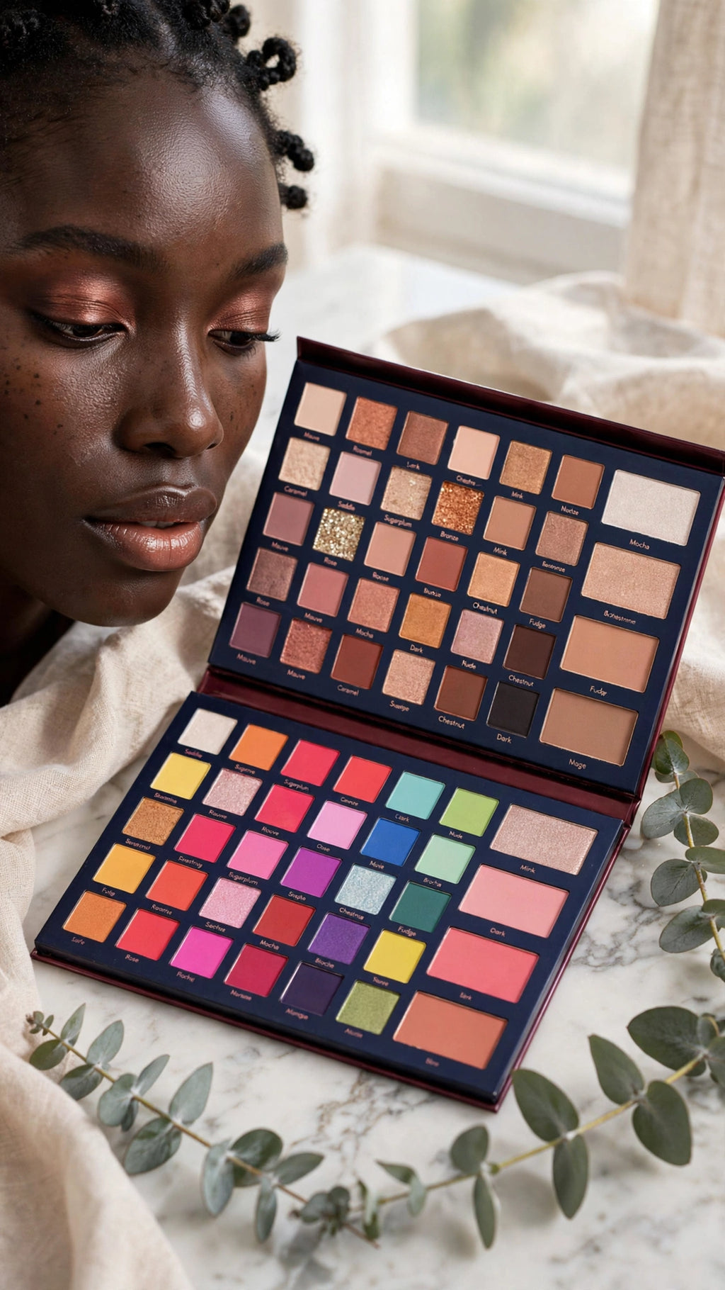 68-Colour Matte & Shimmer Eyeshadow Palette – High Pigment, Long-Lasting & Waterproof