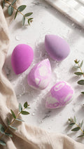 4-Piece Egg-Shaped Makeup Sponge Set – Wet & Dry Use, Foundation, Concealer & Powder