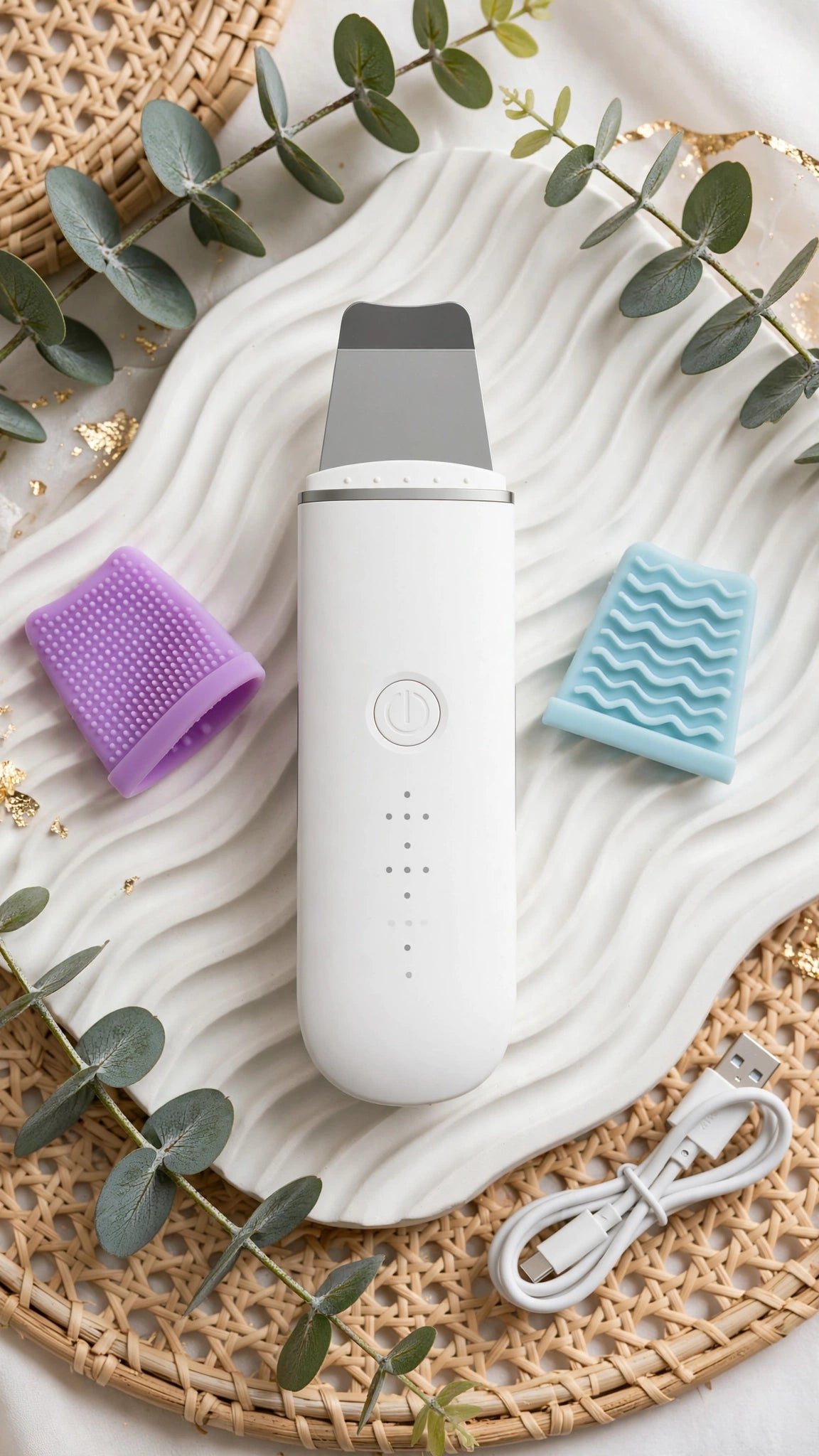 Ultrasonic Facial Cleansing Device – USB Rechargeable Blackhead Remover & Exfoliator