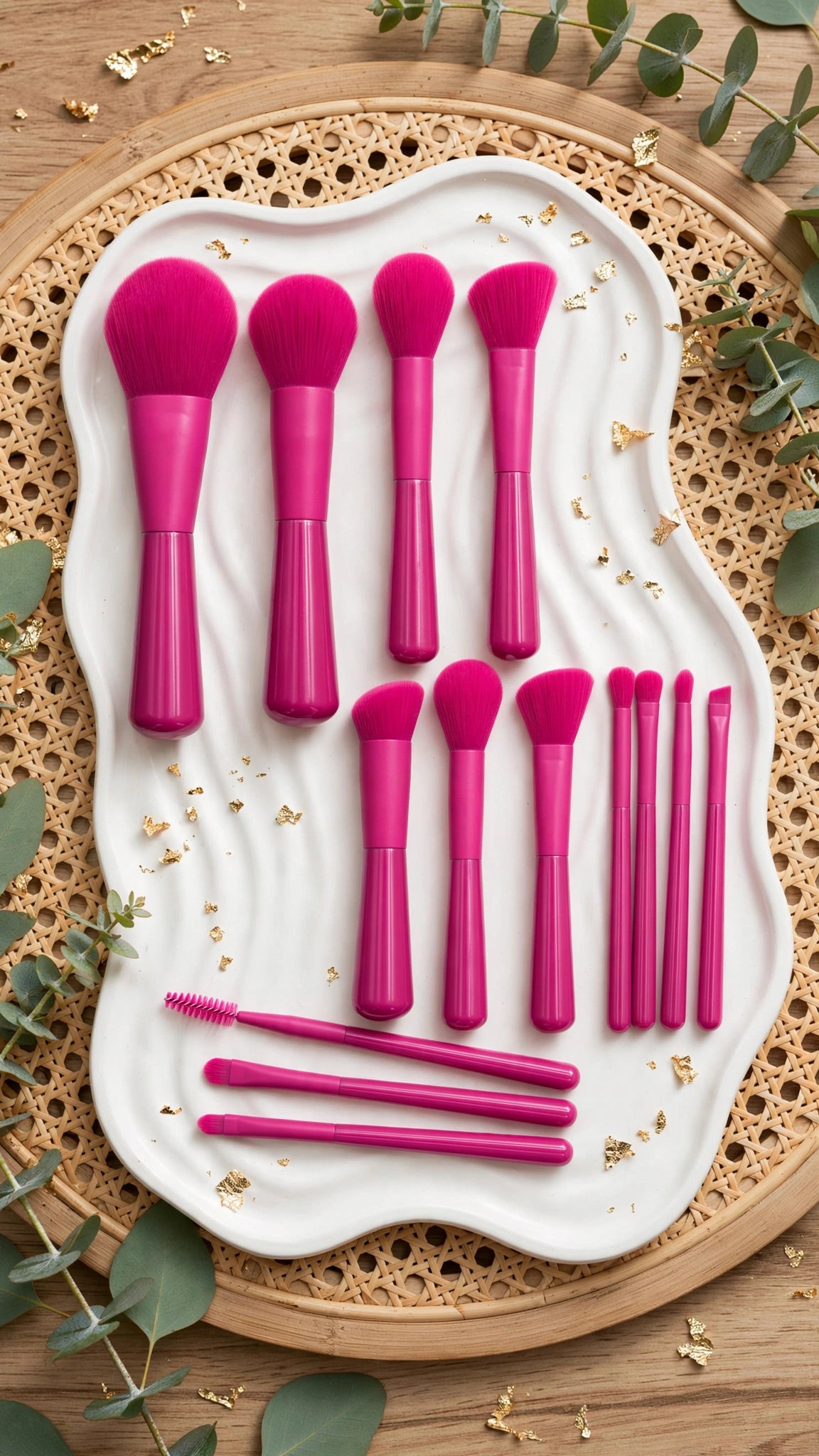 12pcs Professional Makeup Brush Set – Super Soft Fibre with Fashionable Handle