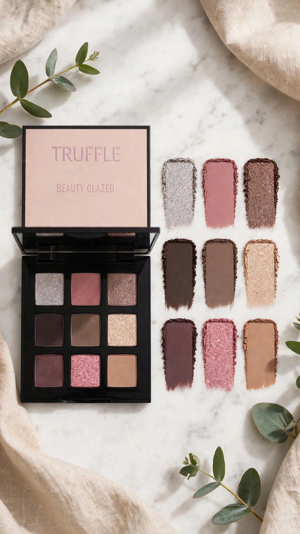 9-Colour Eyeshadow Palette – Matte, Shimmer, Glitter & Cream Textures