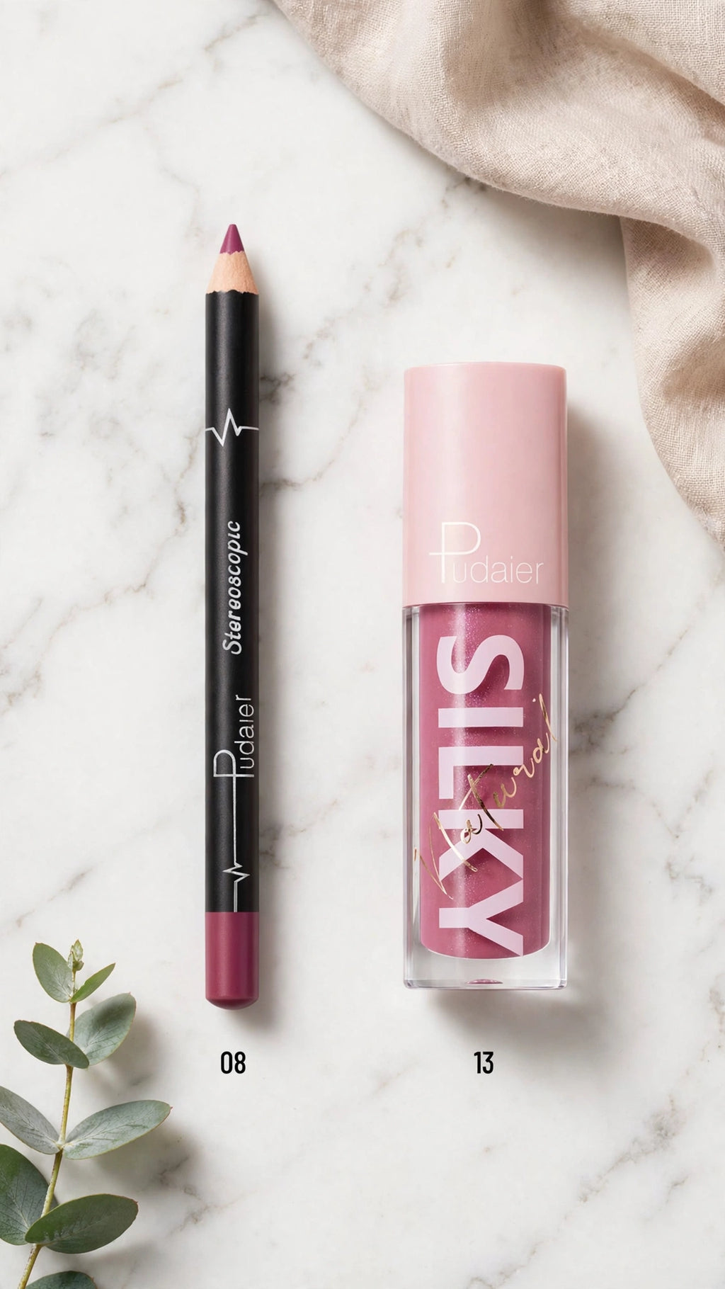 2-in-1 Lip Liner & Lip Gloss Set – Moisturising, Waterproof & Smudge-Proof