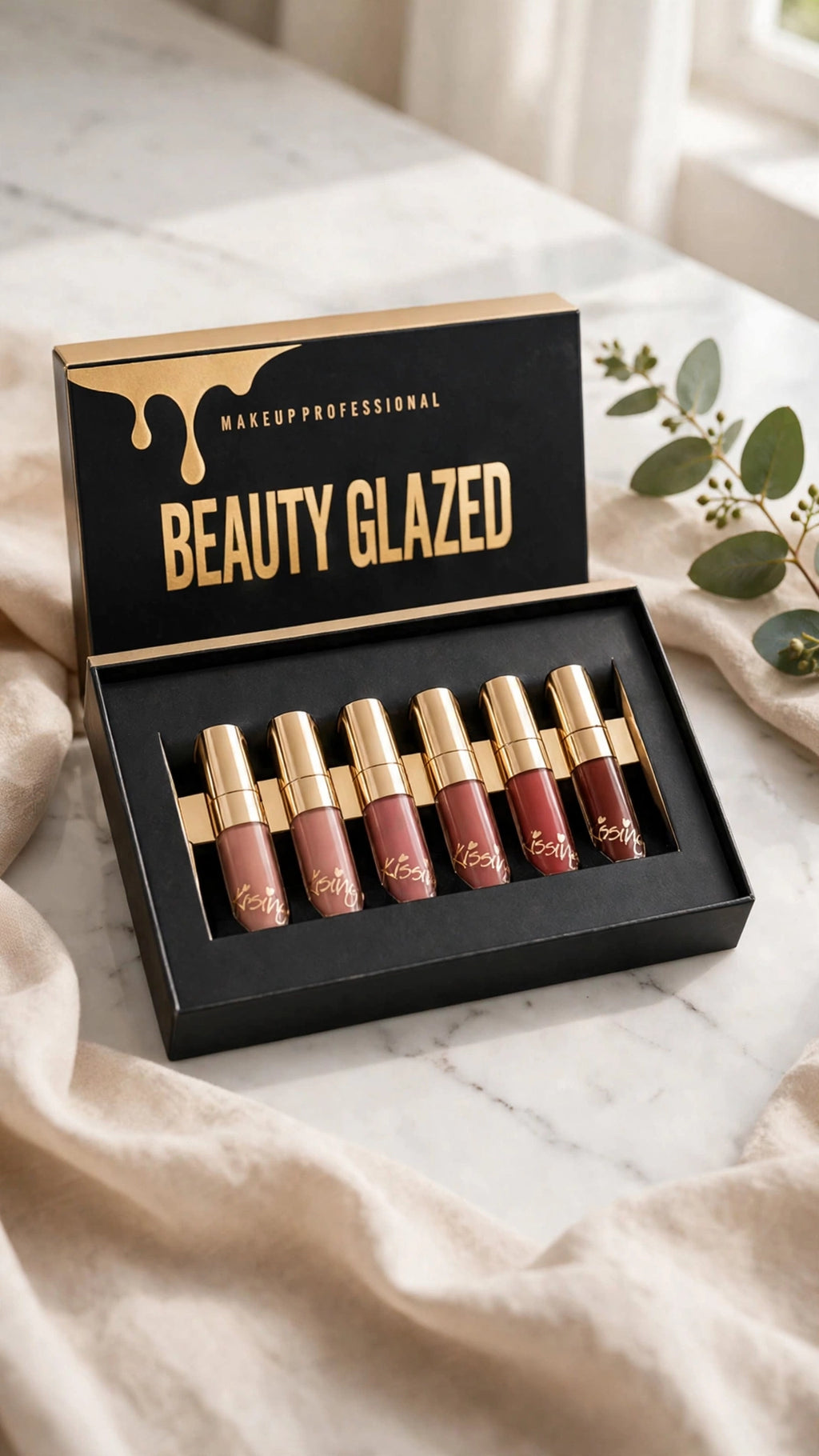 6-Piece Matte Velvet Liquid Lipstick Set – Waterproof Lip Tint & Matte Gloss
