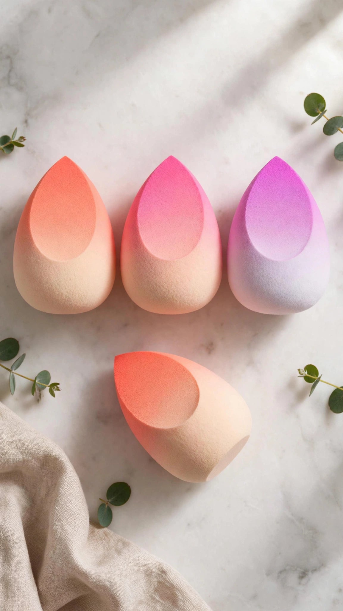 3-Piece Gradient Colour Makeup Sponge Set – Foundation, Concealer & Blending