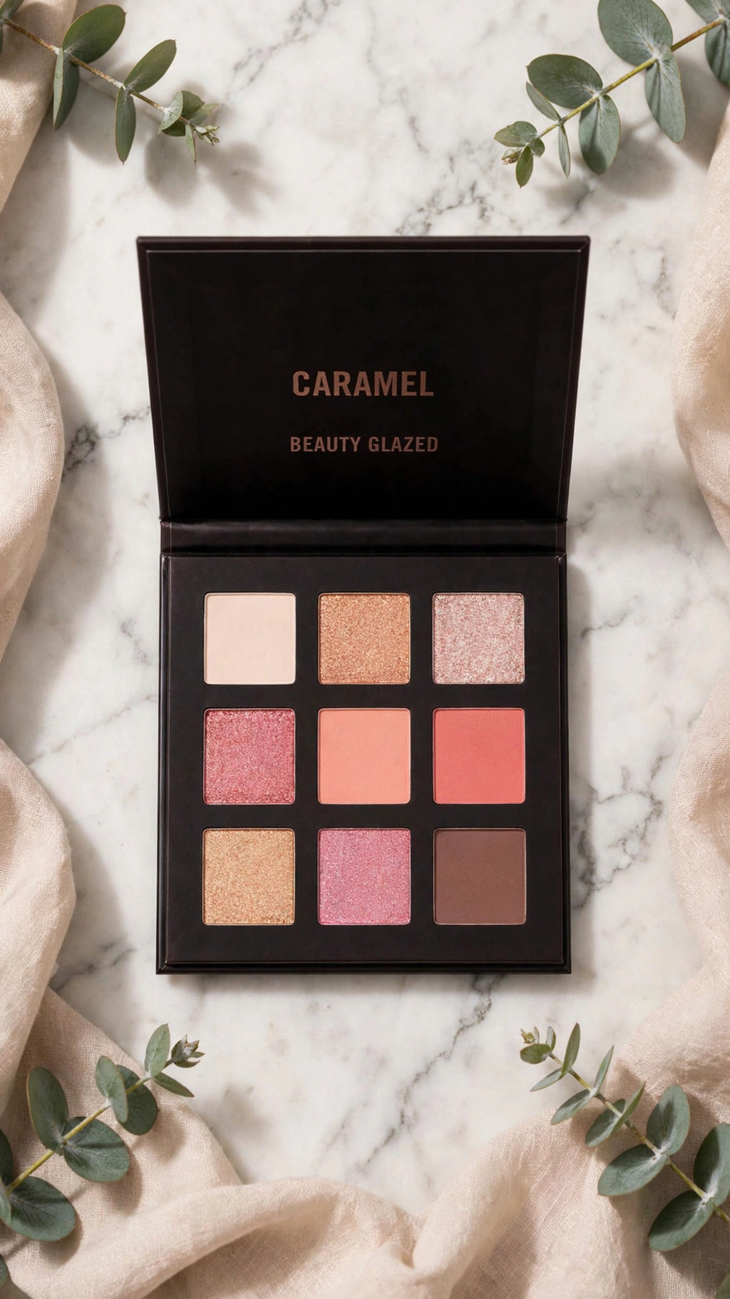 9-Colour Eyeshadow Palette – Matte, Shimmer, Glitter & Cream Textures