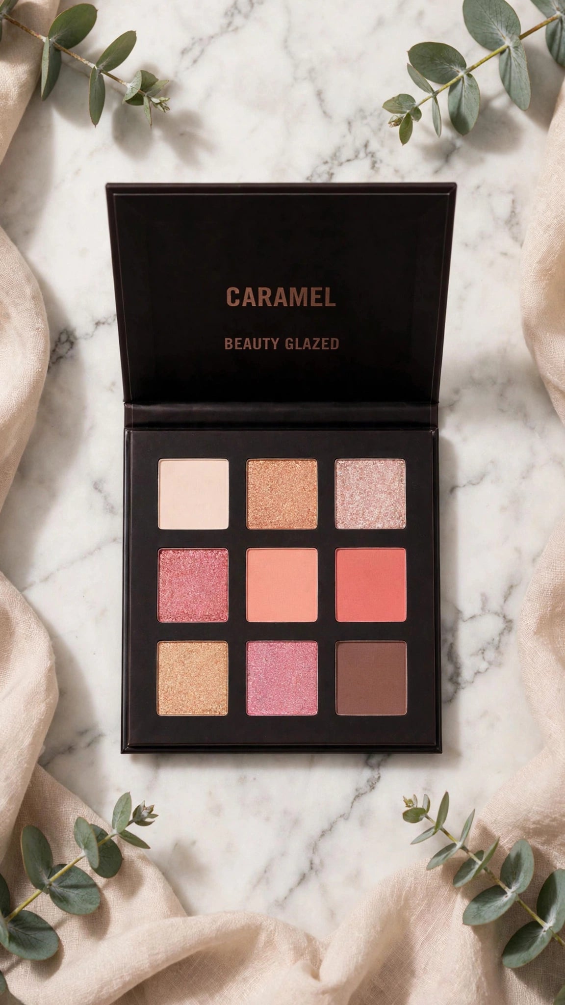 9-Colour Eyeshadow Palette – Matte, Shimmer, Glitter & Cream Textures