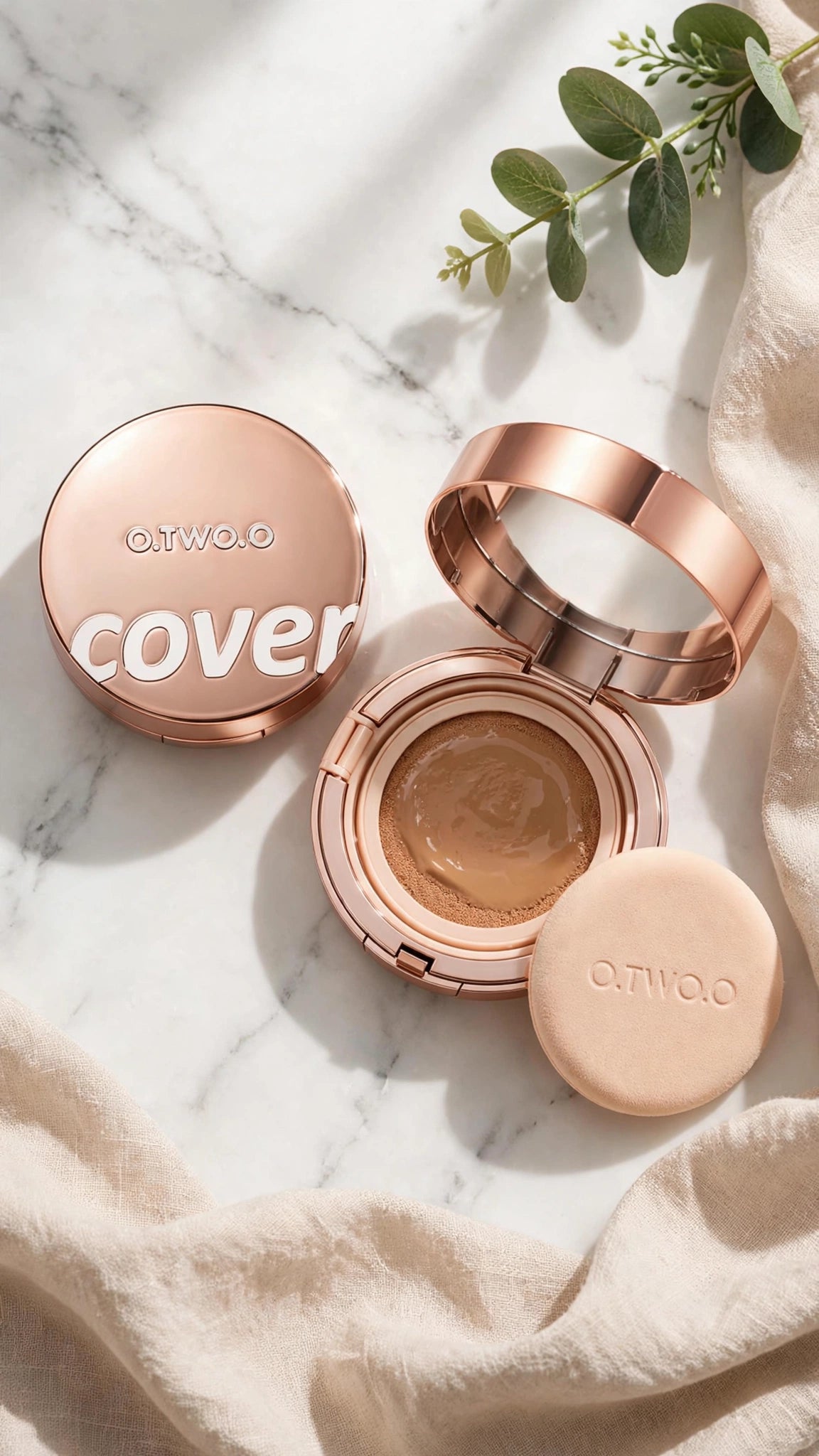 2-in-1 Soft Focus Powder & Air Cushion Cream – Full Coverage, Matte Finish