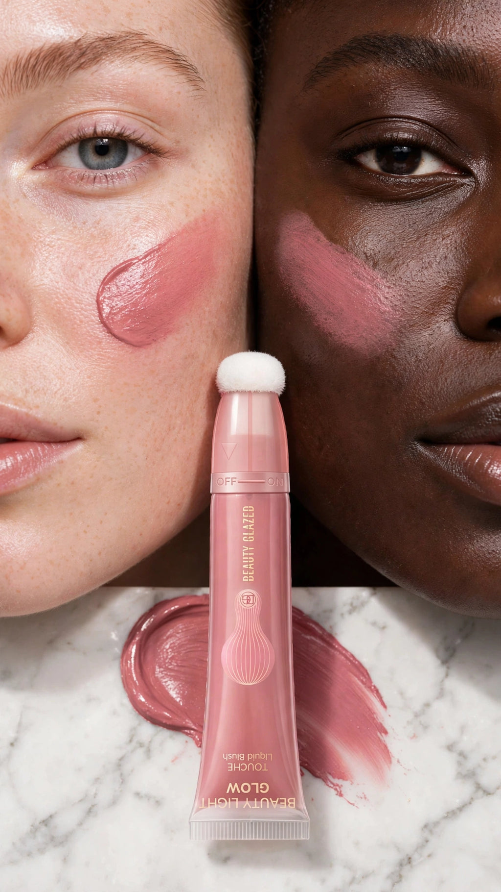 Professional Liquid Blush Stick with Sponge – High Coverage, Natural Matte Finish