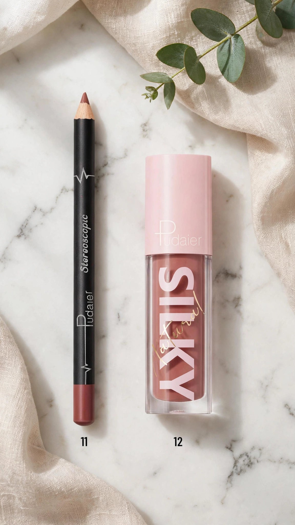 2-in-1 Lip Liner & Lip Gloss Set – Moisturising, Waterproof & Smudge-Proof