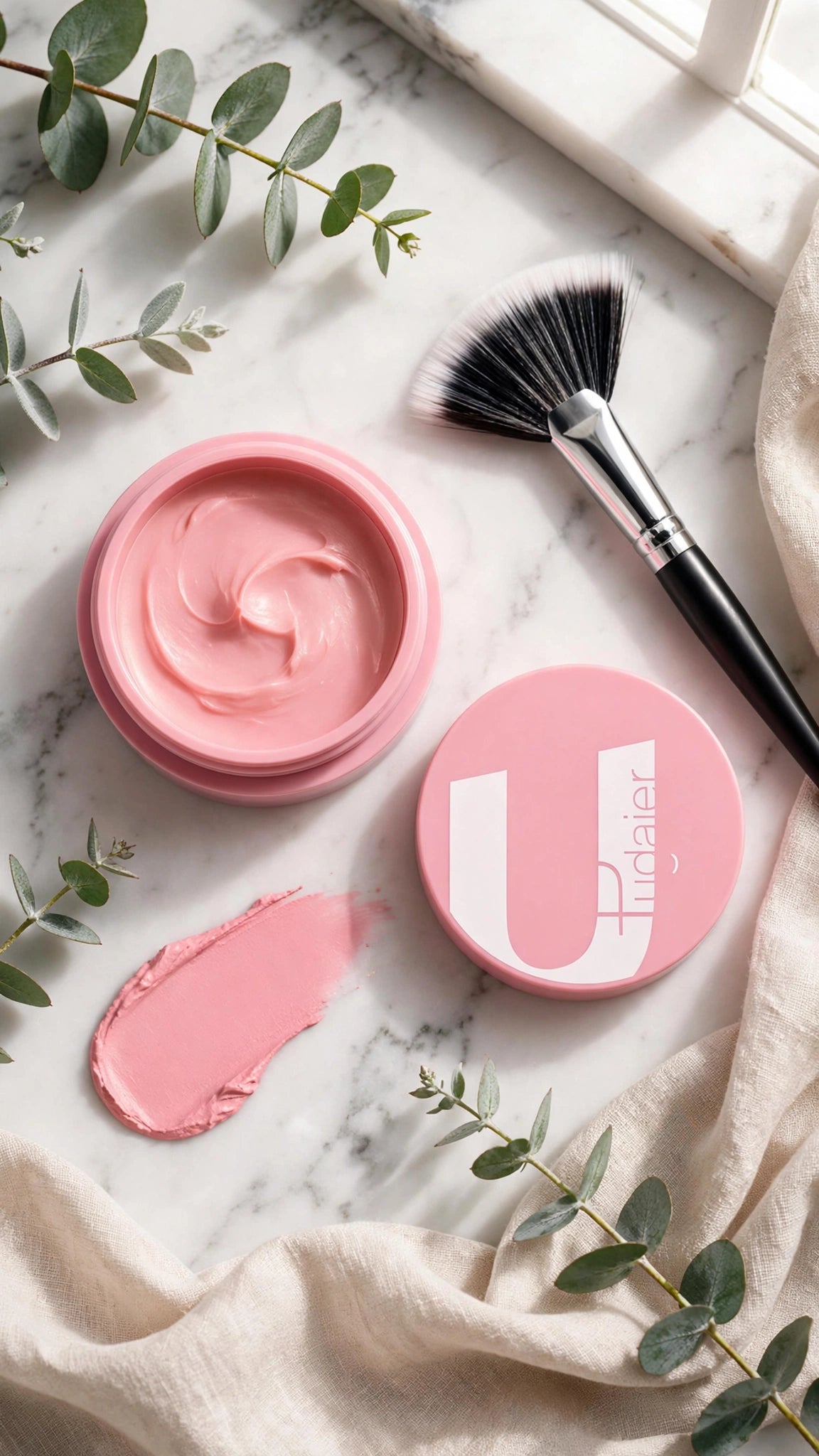 Highly Pigmented Fine Texture Blush with Brush – Waterproof 3D Contour Blush