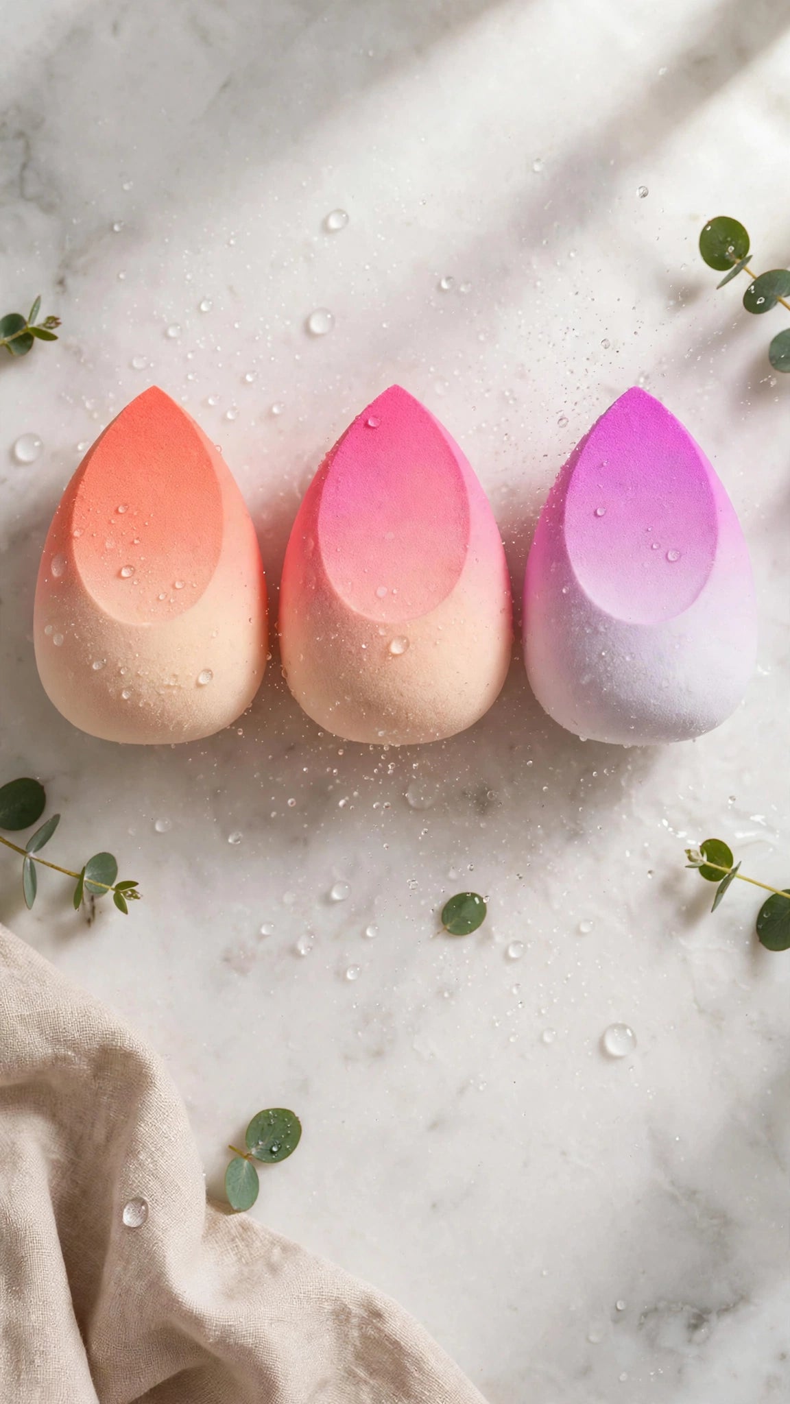 3-Piece Gradient Colour Makeup Sponge Set – Foundation, Concealer & Blending