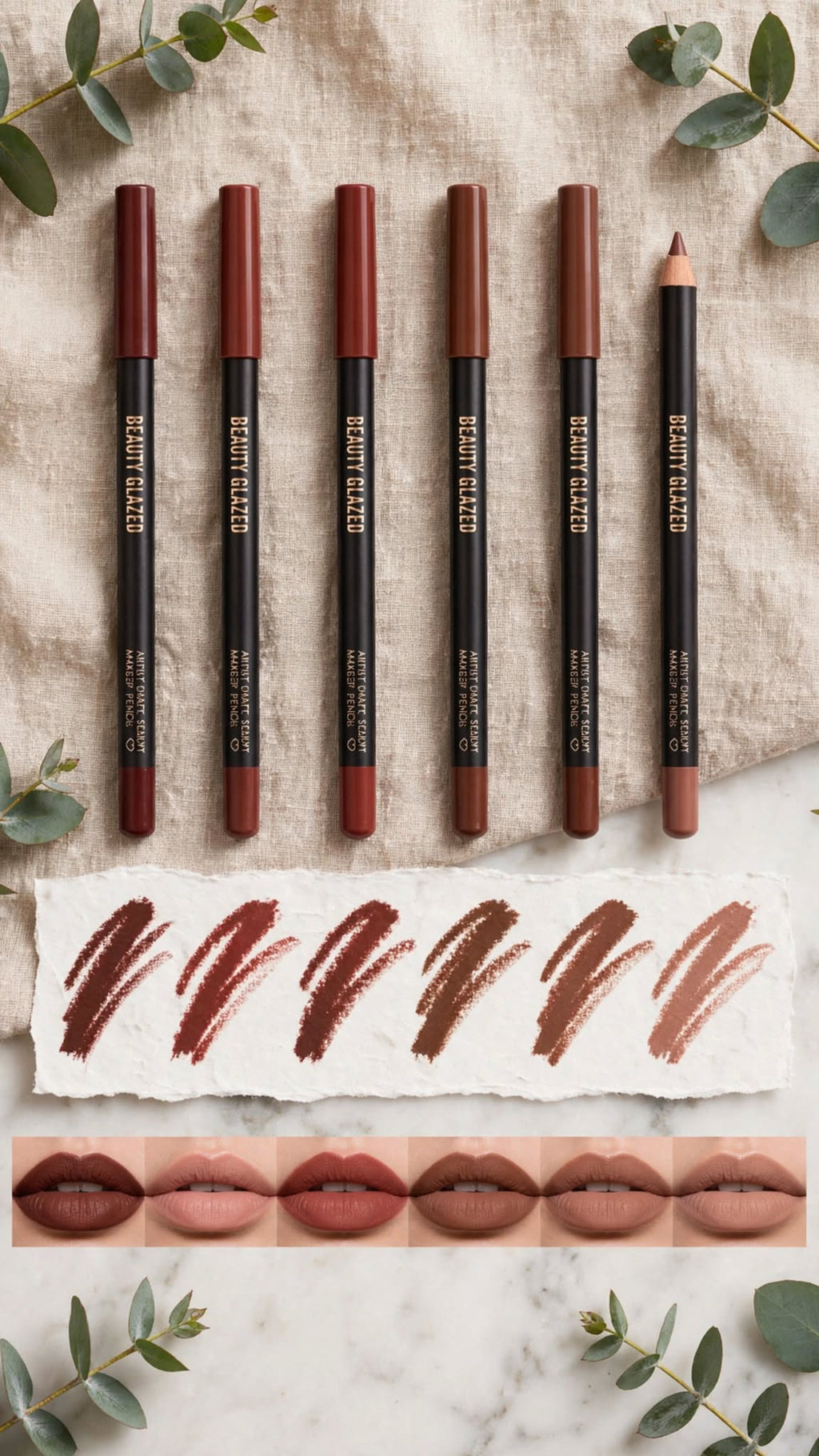 12-Piece Matte Nude Lip Liner Set – Waterproof, Long-Lasting & Smudge-Proof
