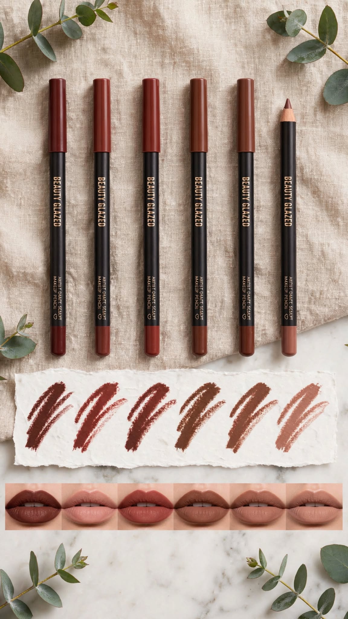 12-Piece Matte Nude Lip Liner Set – Waterproof, Long-Lasting & Smudge-Proof