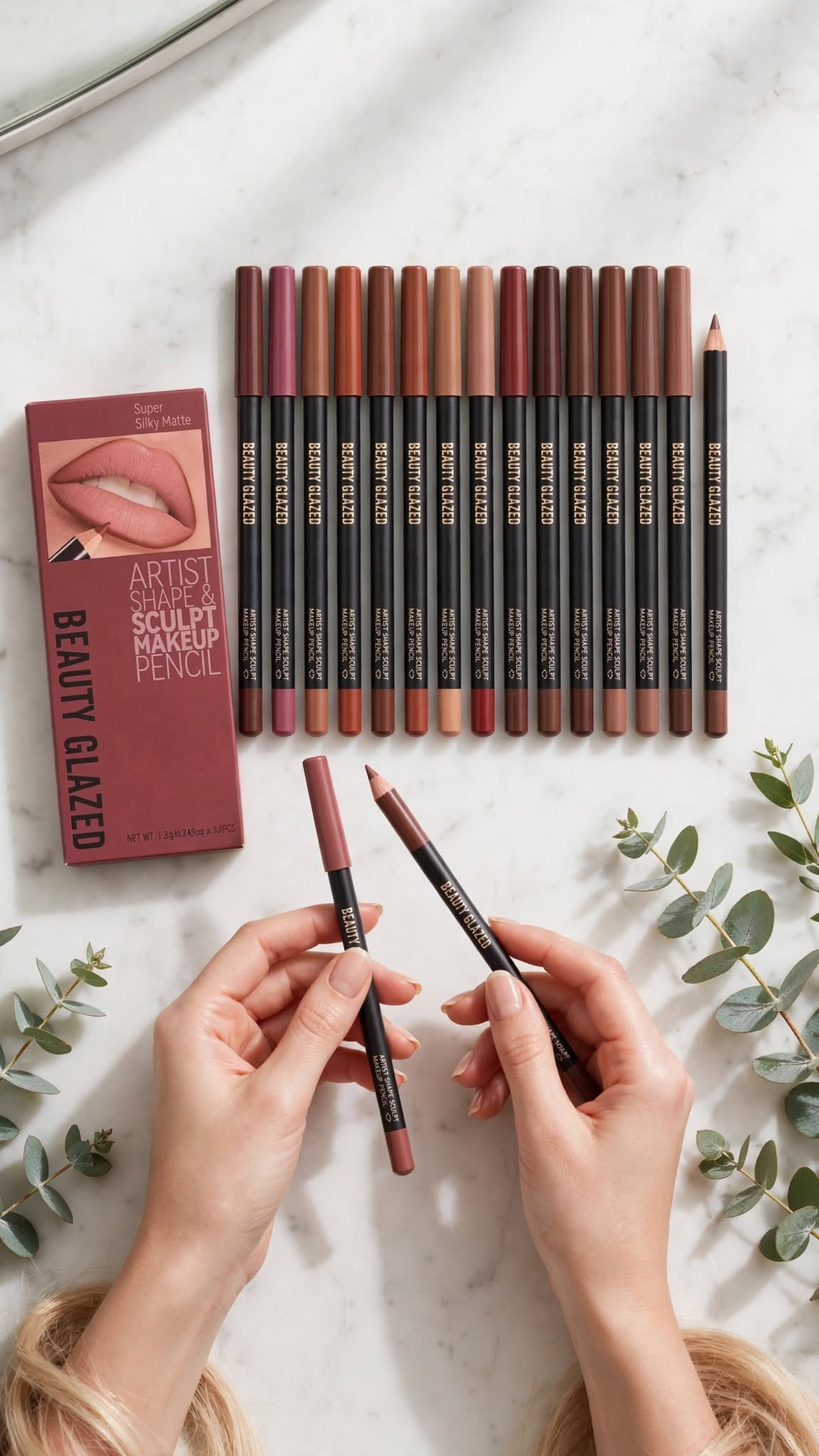 12-Piece Matte Nude Lip Liner Set – Waterproof, Long-Lasting & Smudge-Proof