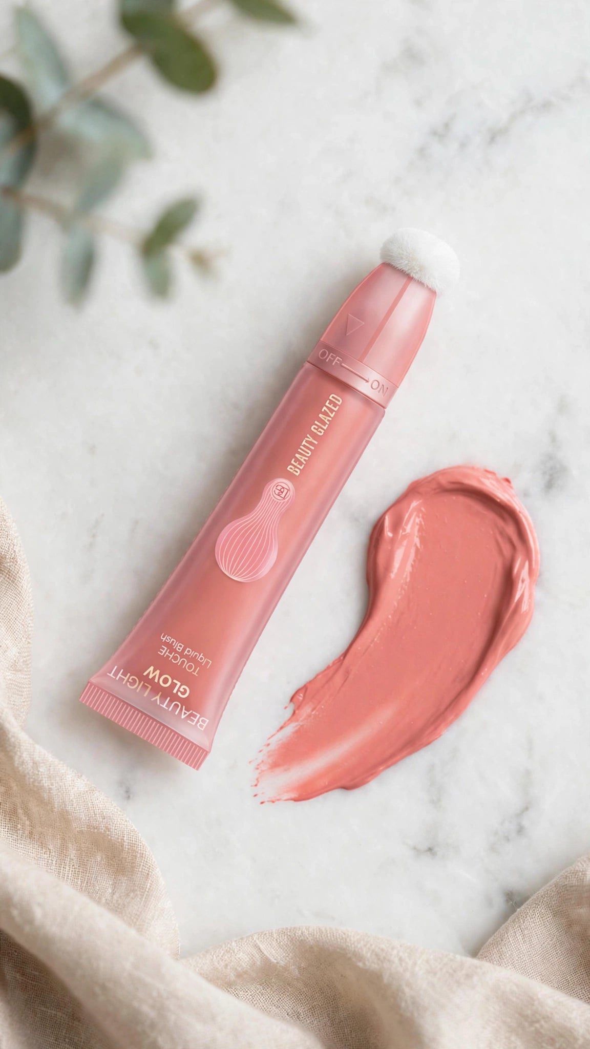 Professional Liquid Blush Stick with Sponge – High Coverage, Natural Matte Finish