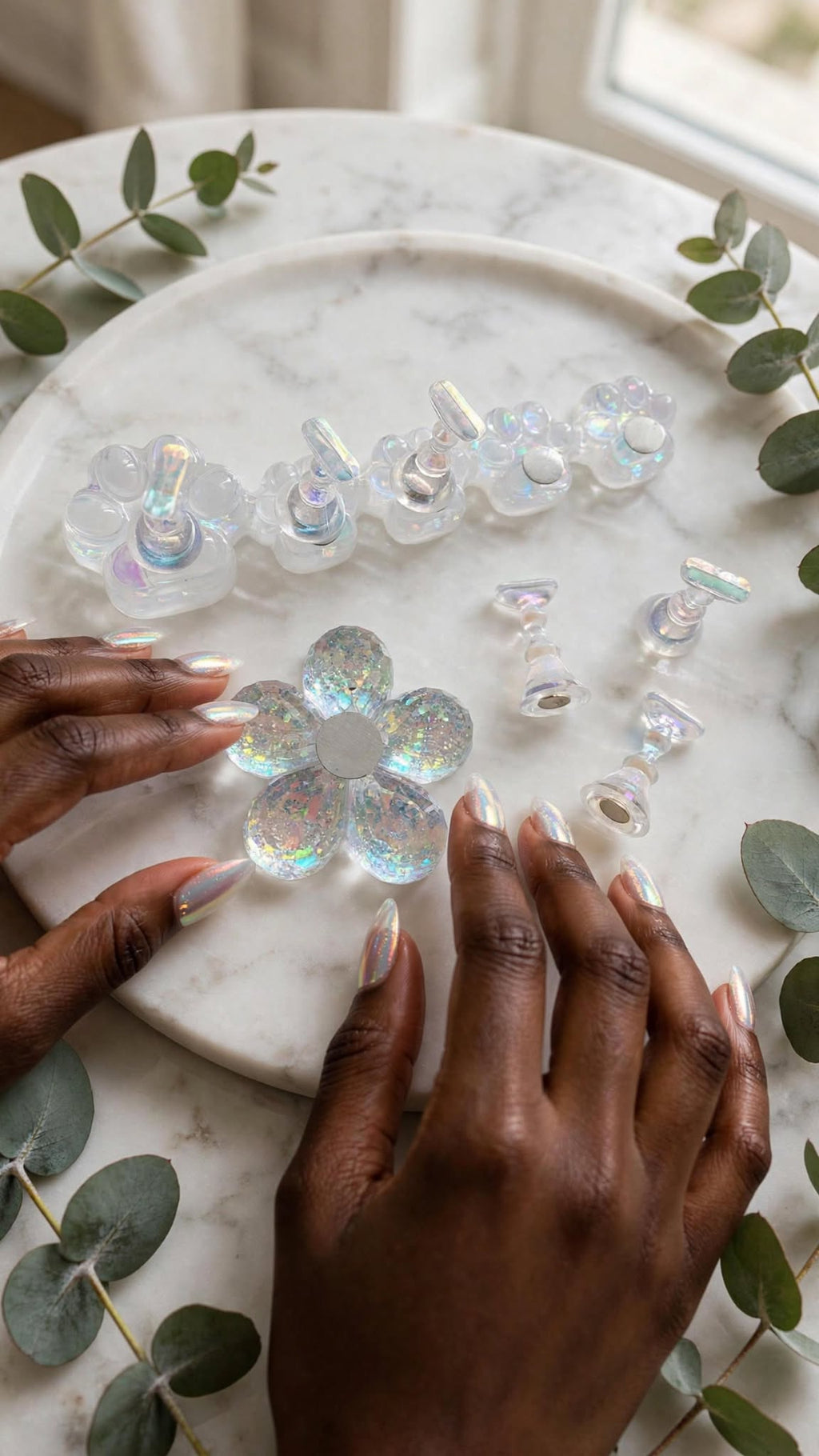3D Acrylic Aurora Ice Nail Art Stand & Practice Set