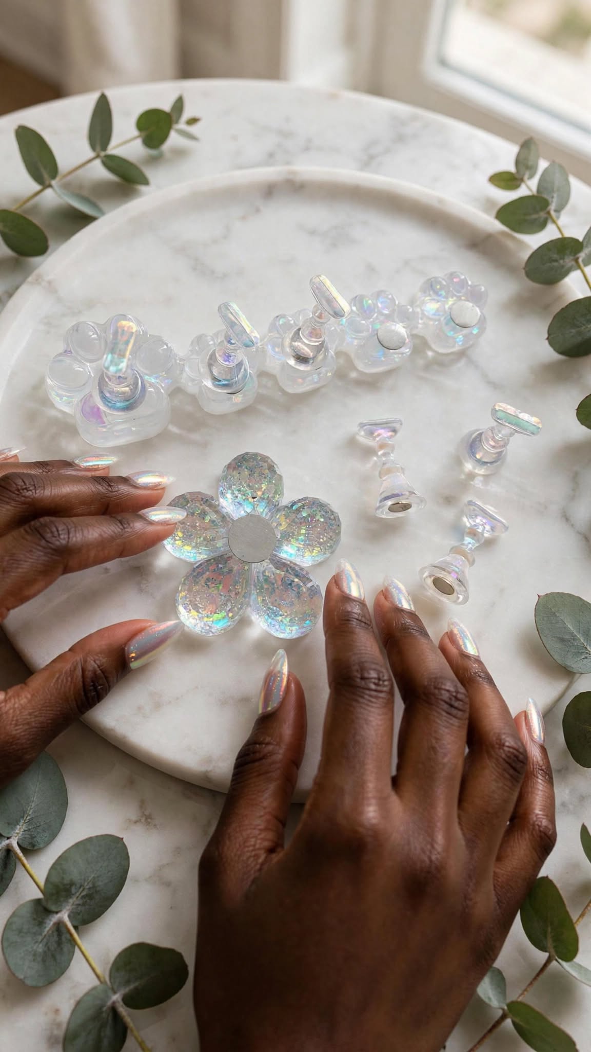 3D Acrylic Aurora Ice Nail Art Stand & Practice Set