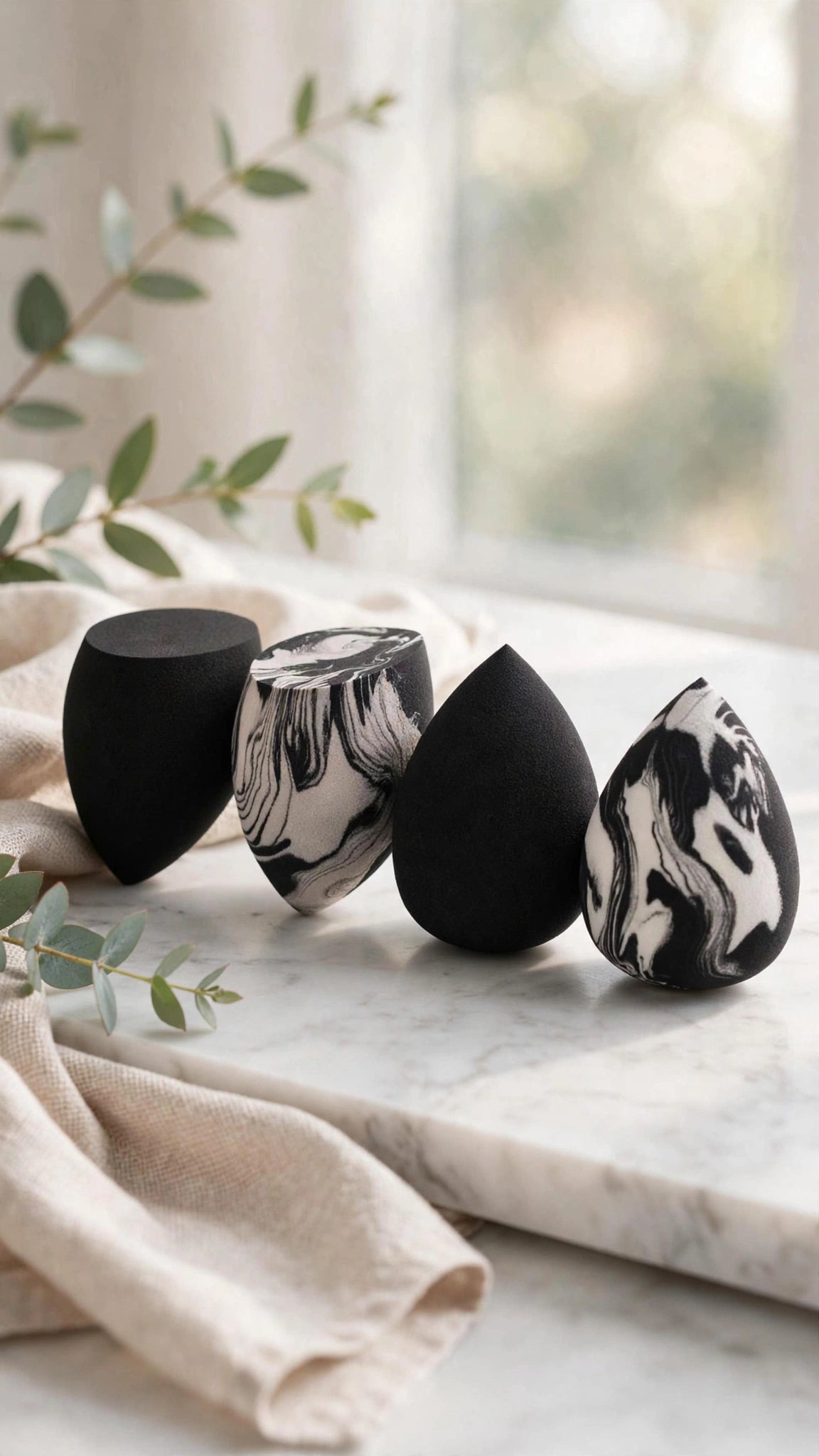 4-Piece Egg-Shaped Makeup Sponge Set – Wet & Dry Use for Foundation & Concealer