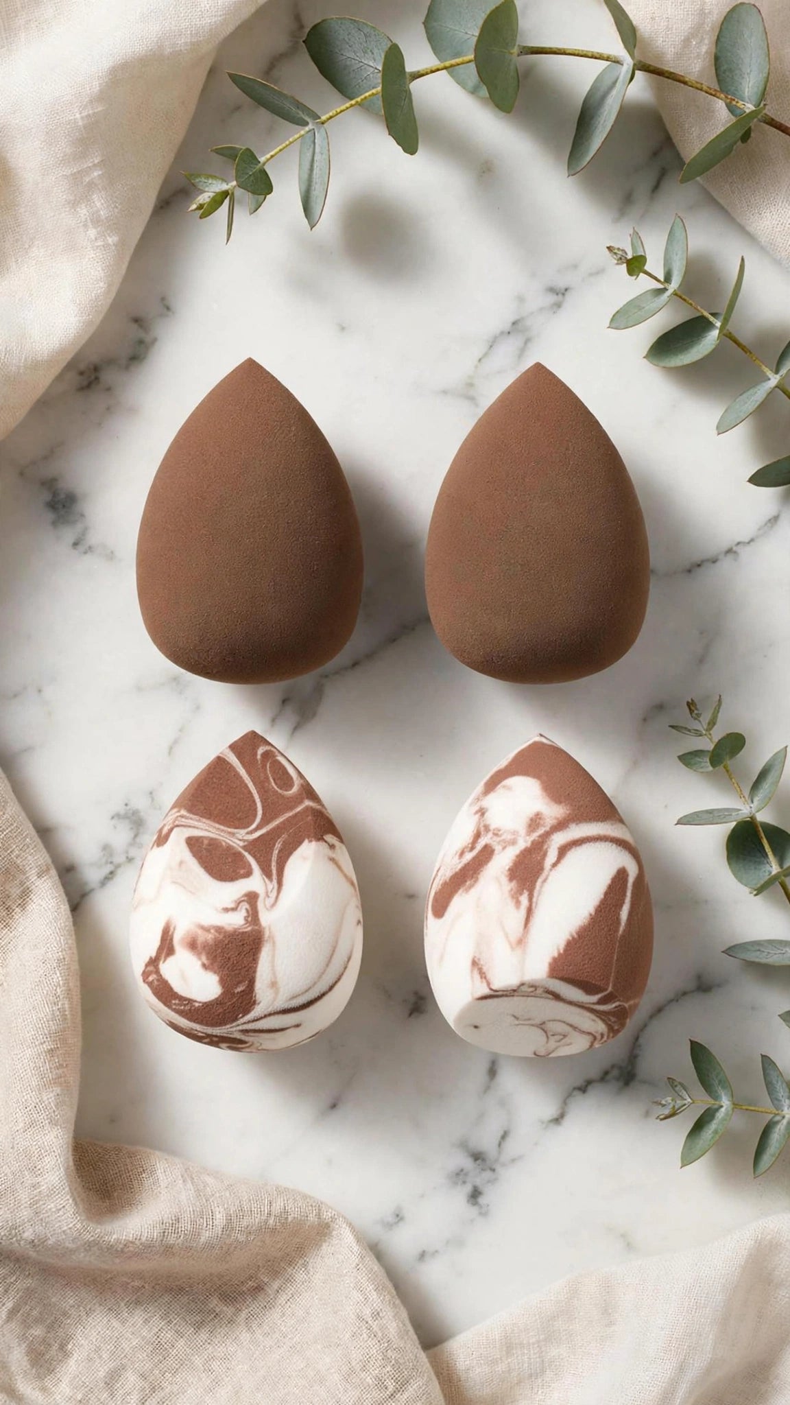 4-Piece Egg-Shaped Makeup Sponge Set – Wet & Dry Use, Foundation, Concealer & Powder