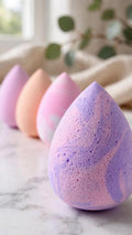 4-Piece Egg-Shaped Makeup Sponge Set – Wet & Dry Use for Foundation & Concealer
