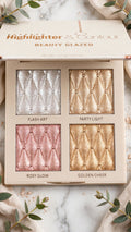 4-Colour Highlighter & Contour Palette – Bronzer, Eyeshadow & Brightening Shades