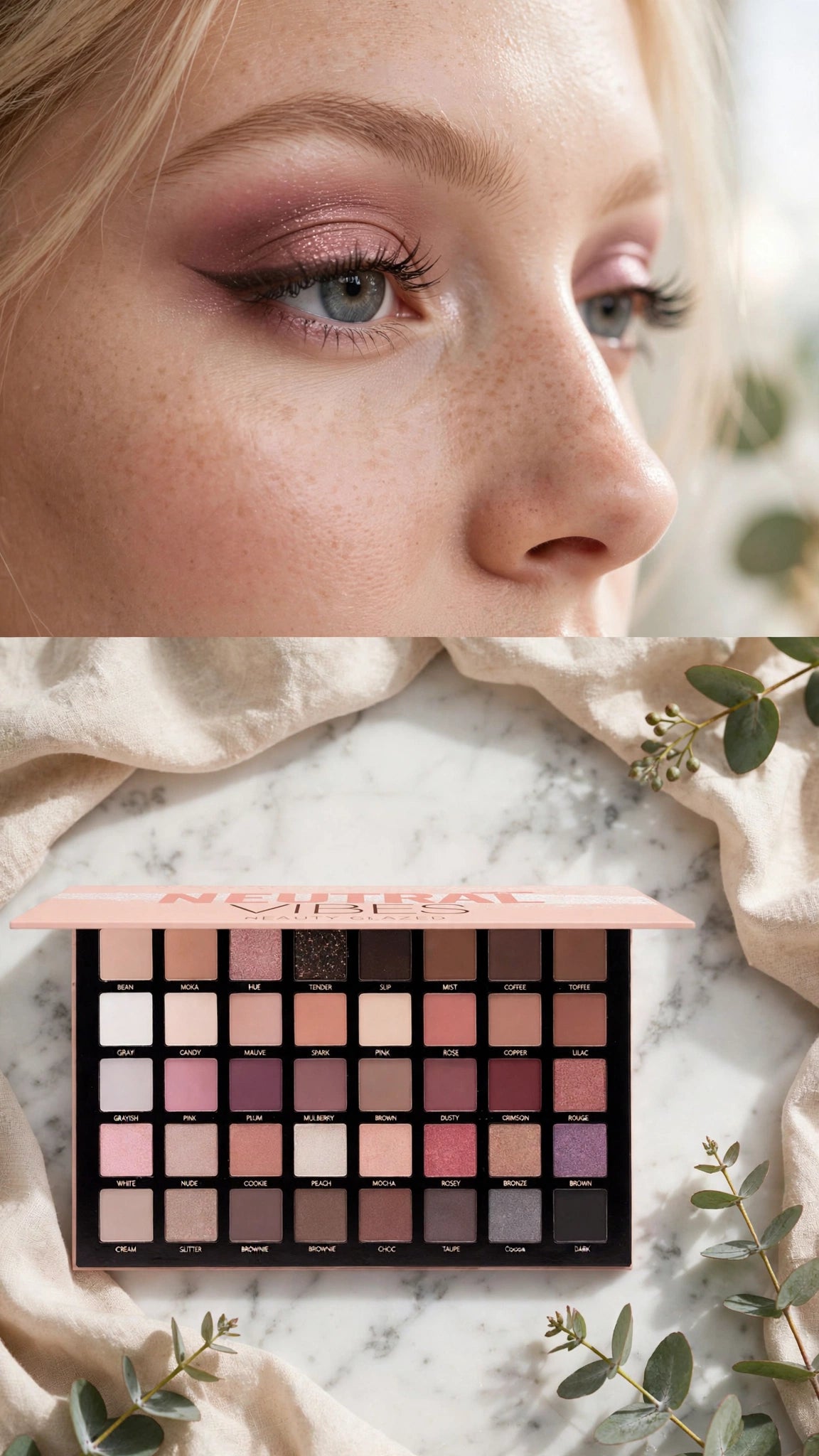 40-Colour Pearl Smoky Eyeshadow Palette – Matte & Shimmer, Super Pigmented