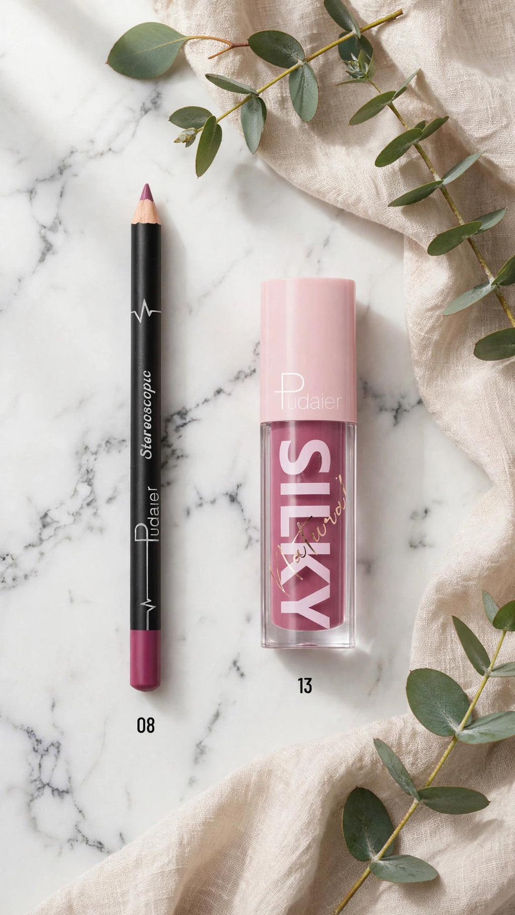 2-in-1 Lip Liner & Lip Gloss Set – Moisturising, Waterproof & Smudge-Proof