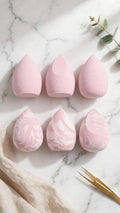 6-Piece Soft Elastic Makeup Sponge Set – Wet & Dry Dual Use for Foundation & Concealer